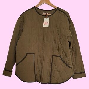 Knox Rose Olive Green Quilted Utility Jacket